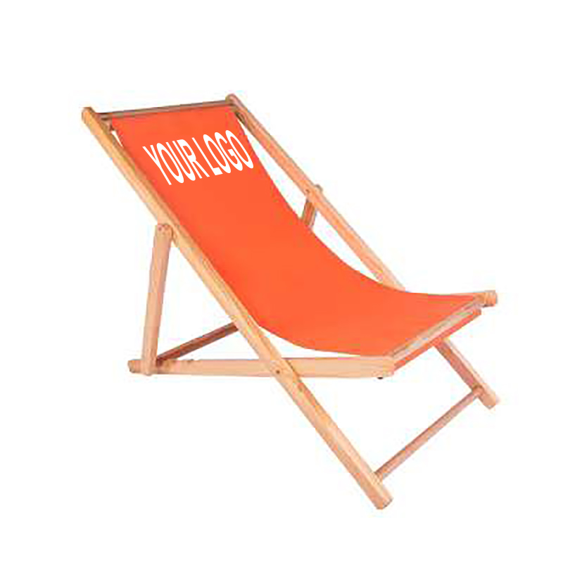 Chaises longues pliantes en bois personnalisées – transats de jardin avec logo