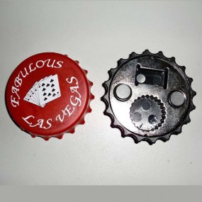Ouvre-bouteille magnétique rond en métal avec logo pers...