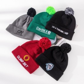 Bonnet à pompon personnalisé avec logo – Accessoire hiv...