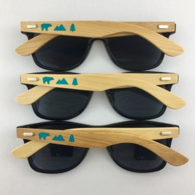 Lunettes de soleil avec branches en bambou personnalisa...