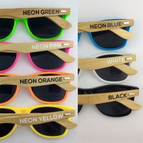 Lunettes de soleil avec branches en bambou personnalisé...
